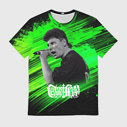 Футболка мужская Юрий Хой с микрофоном, цвет: 3D-принт