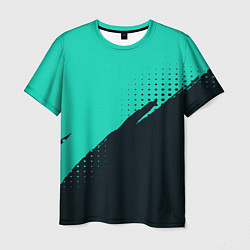 Футболка мужская Color black light blue, цвет: 3D-принт