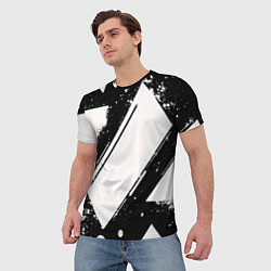 Футболка мужская Color black white, цвет: 3D-принт — фото 2