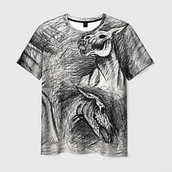Футболка мужская Черепа лошадей, цвет: 3D-принт