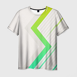 Футболка мужская Color white line green, цвет: 3D-принт