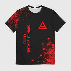 Футболка мужская Thirty Seconds to Mars - red gradient вертикально, цвет: 3D-принт