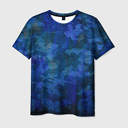 Футболка мужская Абстракция - blue uniform camouflage, цвет: 3D-принт