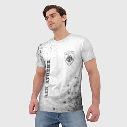 Футболка мужская AEK Athens - white gradient вертикально, цвет: 3D-принт — фото 2