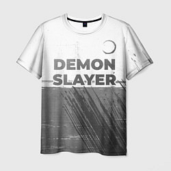Футболка мужская Demon Slayer - white gradient посередине, цвет: 3D-принт