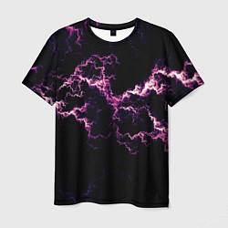 Футболка мужская Lightning pink glow, цвет: 3D-принт