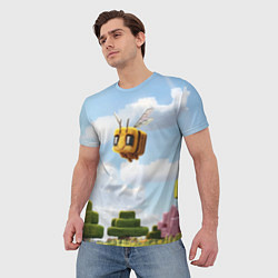 Футболка мужская Пчёлка - Minecraft, цвет: 3D-принт — фото 2