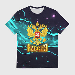 Футболка мужская Россия - березовая абстракция, цвет: 3D-принт