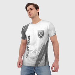 Футболка мужская West Ham - white gradient вертикально, цвет: 3D-принт — фото 2