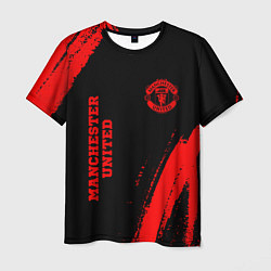 Футболка мужская Manchester United - red gradient вертикально, цвет: 3D-принт