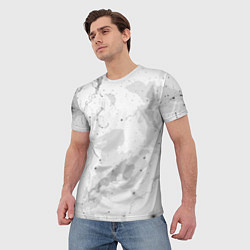 Футболка мужская Белый с серым абстрактная текстура, цвет: 3D-принт — фото 2