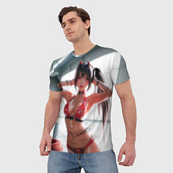 Футболка мужская Девушка с рожками в бассейне, цвет: 3D-принт — фото 2