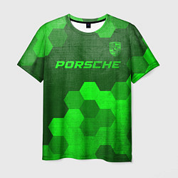 Футболка мужская Porsche - green gradient посередине, цвет: 3D-принт