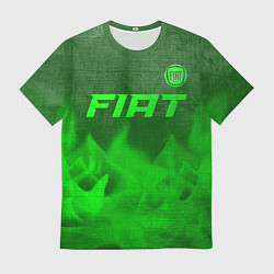 Футболка мужская Fiat - green gradient посередине, цвет: 3D-принт