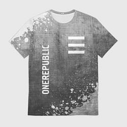 Футболка мужская OneRepublic - grey gradient вертикально, цвет: 3D-принт