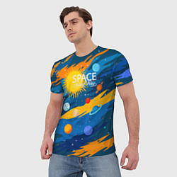 Футболка мужская Млечный путь -наш дом, цвет: 3D-принт — фото 2