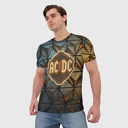 Футболка мужская ACDC винтажный логотип, цвет: 3D-принт — фото 2