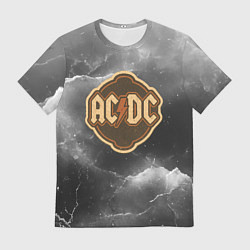 Футболка мужская ACDC ретро логотип, цвет: 3D-принт