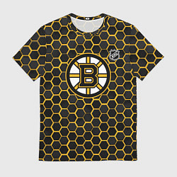 Футболка мужская Бостон Брюинз - черные соты, цвет: 3D-принт