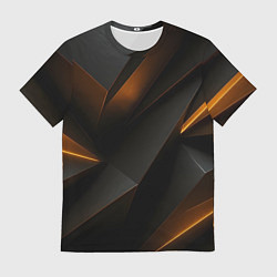 Футболка мужская Черная текстура с углами, цвет: 3D-принт