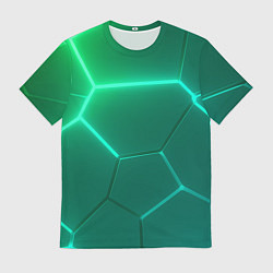 Футболка мужская Зеленые неоновые плитки, цвет: 3D-принт