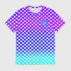 Футболка мужская Monster шахматная клетка градиент, цвет: 3D-принт