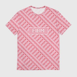 Футболка мужская Плавающий эффект - Фирм розовый, цвет: 3D-принт