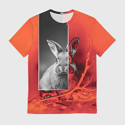Футболка мужская Хмурый кролик, цвет: 3D-принт