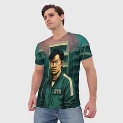 Футболка мужская Игрок 218 из Игры в кальмара, цвет: 3D-принт — фото 2