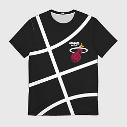 Футболка мужская Майами Хит - баскетбольный линии, цвет: 3D-принт