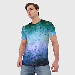Футболка мужская Абстракция - blue-green acid, цвет: 3D-принт — фото 2