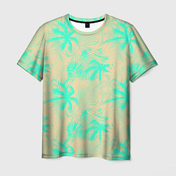 Футболка мужская Palm light blue, цвет: 3D-принт