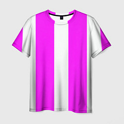 Футболка мужская Color white pink line, цвет: 3D-принт