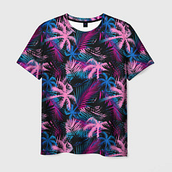 Футболка мужская Palm pink blue pink, цвет: 3D-принт