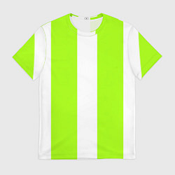 Мужская футболка Color light green white stripes