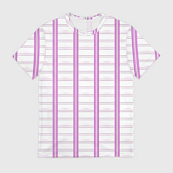 Футболка мужская Color white cage pink line, цвет: 3D-принт