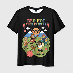 Футболка мужская Red Hot Chili Peppers, мультяшный стиль, цвет: 3D-принт