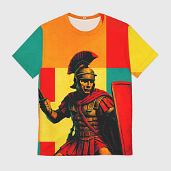 Футболка мужская Римский легионер поп-арт, цвет: 3D-принт