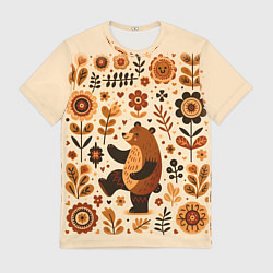 Футболка мужская Мишка пляшет, цвет: 3D-принт