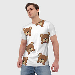 Футболка мужская Мордашка мишки, цвет: 3D-принт — фото 2