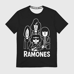 Футболка мужская Ramones, силуэты, цвет: 3D-принт