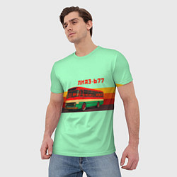 Футболка мужская Ретро автобус ЛиАЗ 677, цвет: 3D-принт — фото 2