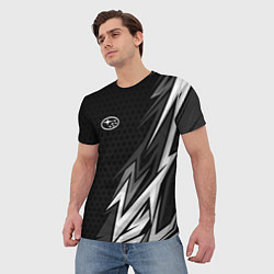 Футболка мужская Subaru - монохромный черный, цвет: 3D-принт — фото 2