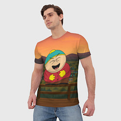 Футболка мужская Эрик Картман смеется держа живот, цвет: 3D-принт — фото 2