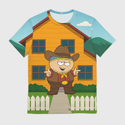Футболка мужская Эрик Картман ковбой, цвет: 3D-принт