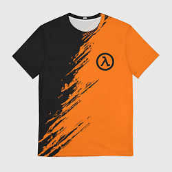 Футболка мужская Half Life - black and orange, цвет: 3D-принт