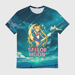 Футболка мужская Sailor Moon на фоне неба, цвет: 3D-принт