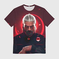 Футболка мужская Ведьмак красные искры, цвет: 3D-принт