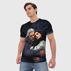 Футболка мужская Йеннифэр и Геральт, цвет: 3D-принт — фото 2