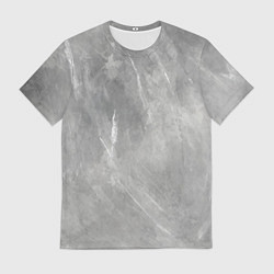 Футболка мужская Абстракция - rare white strokes on gray, цвет: 3D-принт